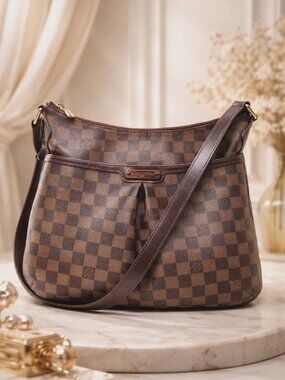Authentic Louis Vuitton Bloomsbury PM Damier Ebene Crossbody Bag LV Brown